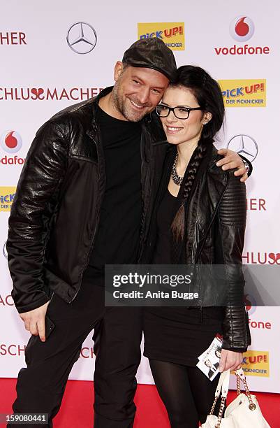 Bjoern Casapietra and his wife Anne-Sophie Casapietra attend the 'Der Schlussmacher' Berlin Premiere at Cinemaxx on January 7, 2013 in Berlin, Germany