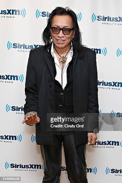 Musician and subject of the film 'Searching for Sugar Man' Rodriguez visits the SiriusXM Studios on January 7, 2013 in New York City.