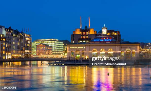 buildings on the waterfront, geneva - historic district stock pictures, royalty-free photos & images