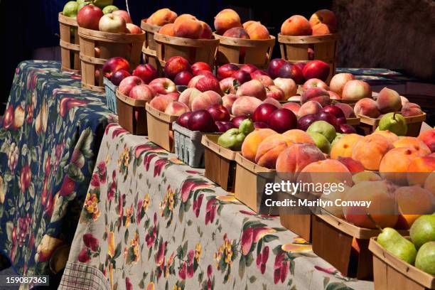fruit at a santa fe farmers' market - new mexico market stock pictures, royalty-free photos & images