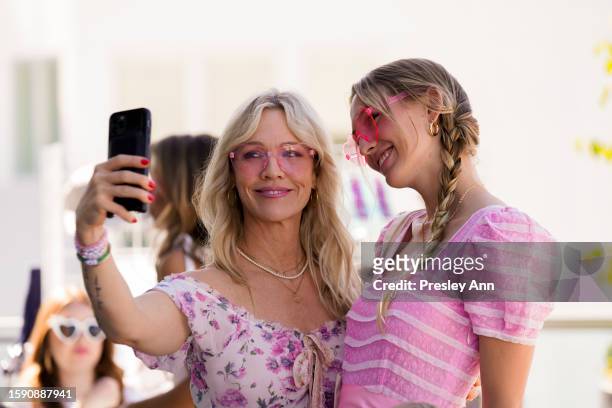 SoFi and PEOPLE hosts Jennie Garth and Luca Bella Facinelli at their Taylor Swift pre-concert party at The Shay on August 03, 2023 in Culver City,...