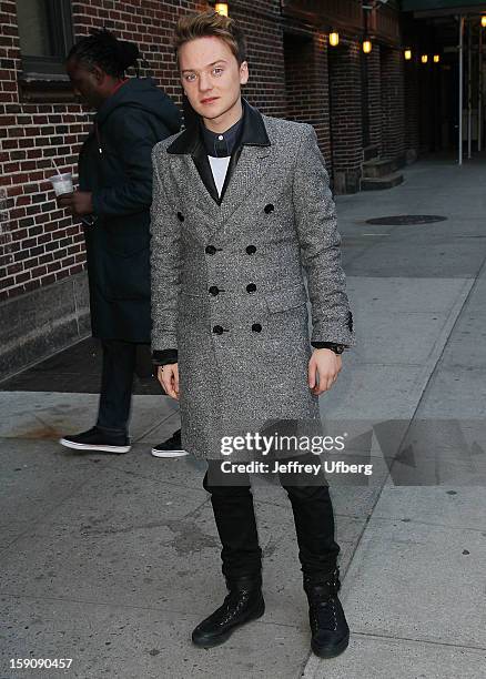 Musician Conor Maynard arrives to "Late Show with David Letterman' at Ed Sullivan Theater on January 7, 2013 in New York City.