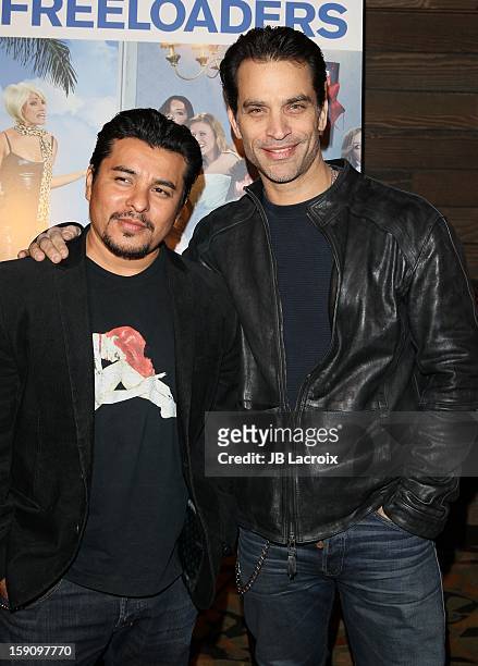Jacob Vargas and Jonathan Schaech attend the 'Freeloaders' Premiere held at Sundance Cinema on January 7, 2013 in Los Angeles, California.