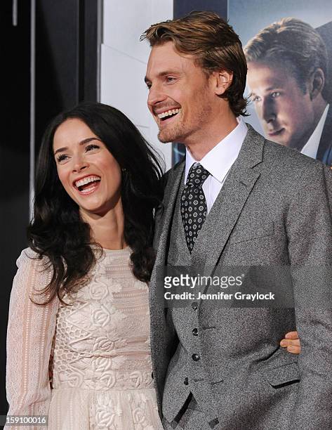 Actors Abigail Spencer and Josh Pence attend the "Gangster Squad" Los Angeles premiere held at Grauman's Chinese Theatre on January 7, 2013 in...