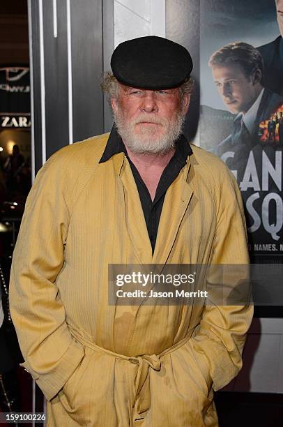 Actor Nick Nolte arrives at Warner Bros. Pictures' 'Gangster Squad' premiere at Grauman's Chinese Theatre on January 7, 2013 in Hollywood, California.