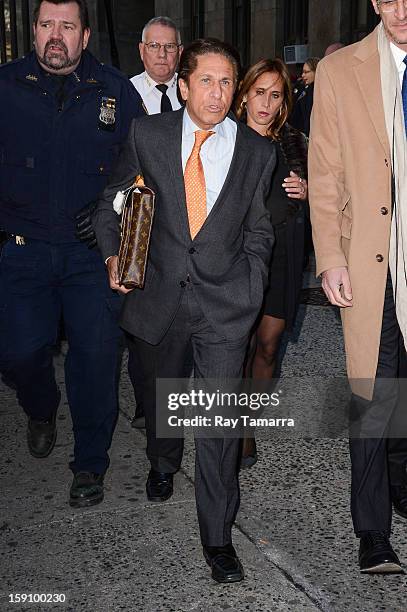 Lindsay Lohan's attorney Mark Heller leaves Manhattan Criminal Court on January 7, 2013 in New York City.
