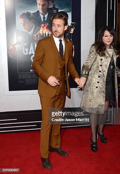Actor Ryan Gosling and Donna Gosling arrive at Warner Bros. Pictures' 'Gangster Squad' premiere at Grauman's Chinese Theatre on January 7, 2013 in...