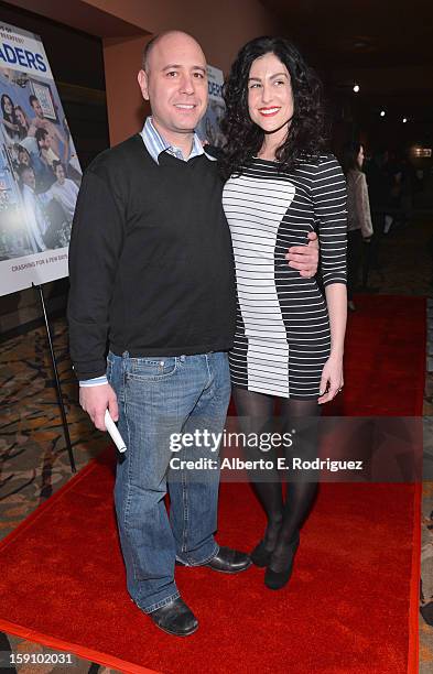 Producer Richard Perrello and actress Jolie Martin arrive to the premiere of Salient Media's "Freeloaders" at Sundance Cinema on January 7, 2013 in...