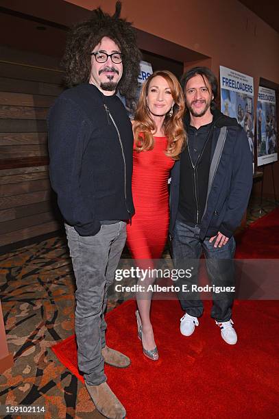 Singer Adam Duritz, actress Jane Seymour and actor Clifton Collins Jr. Arrive to the premiere of Salient Media's "Freeloaders" at Sundance Cinema on...