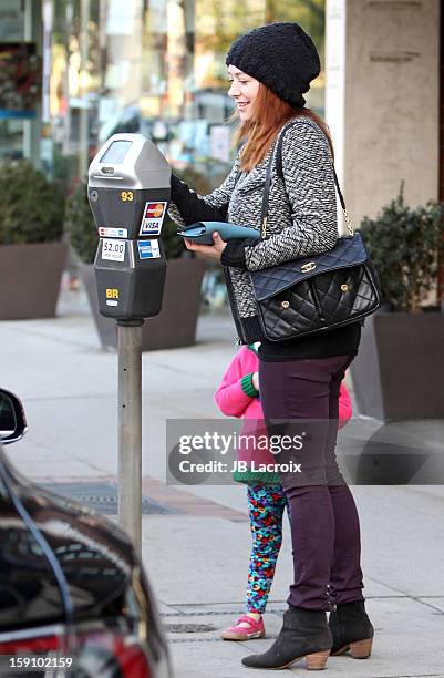 Alyson Hannigan and Satyana Denisof are seen on January 7, 2013 in Los Angeles, California.