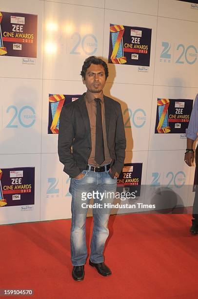 Indian bollywood actor Nawazuddin Siddiqui attending Zee Cine Awards 2013 at Yash Raj Studio on January 6, 2013 in Mumbai, India.