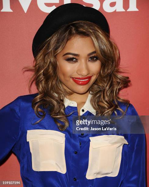 Vanessa White of The Saturdays attends the 2013 NBC TCA Winter Press Tour at The Langham Huntington Hotel and Spa on January 7, 2013 in Pasadena,...