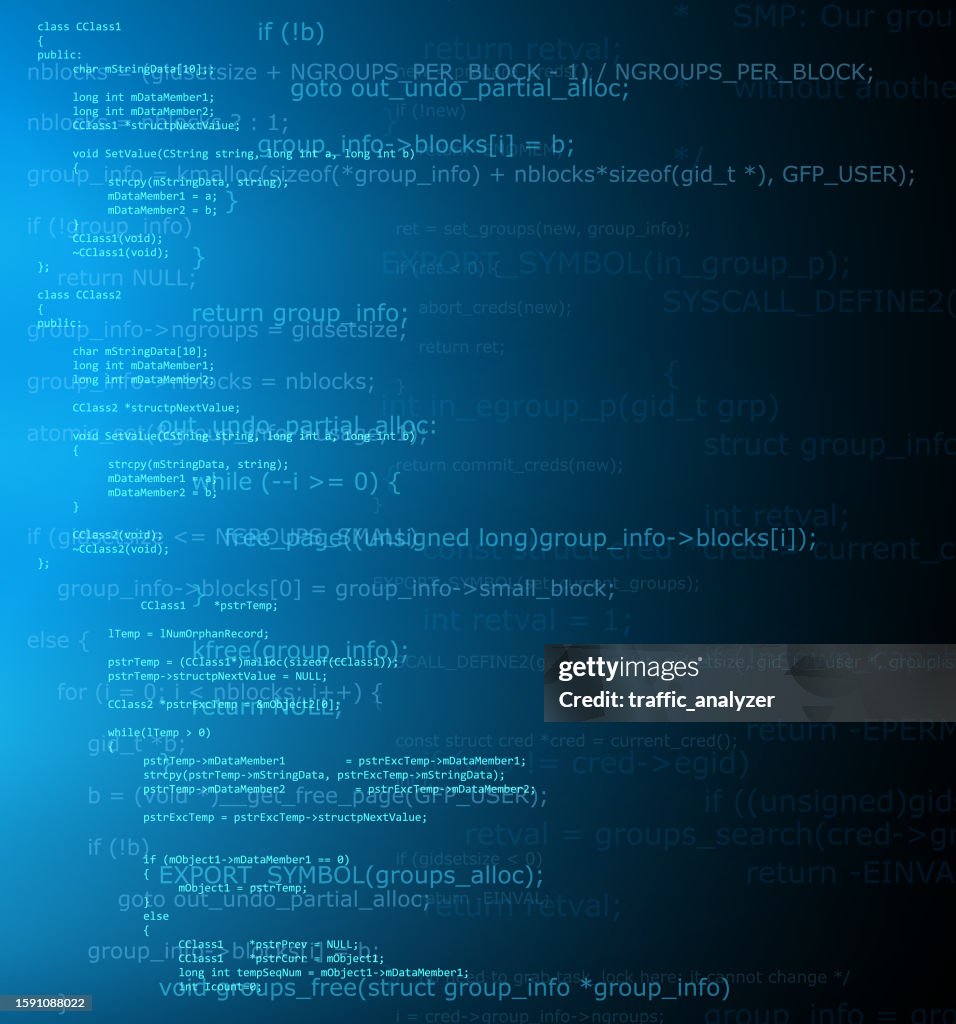 Blauer Code-Hintergrund