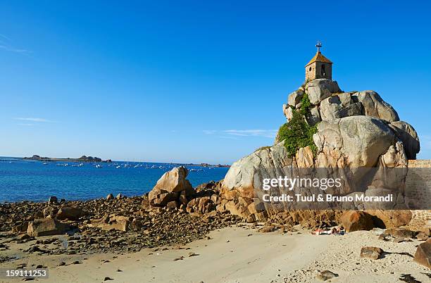 france, brittany, cotes d'armor (22), port blanc - cotes d'armor stock pictures, royalty-free photos & images