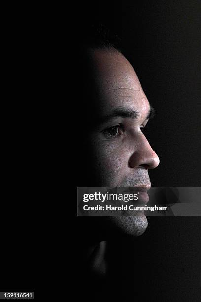 Andres Iniesta of Barcelona and Spain attends the press conference with nominees for World Player of the Year and World Coach of the Year for Men's...