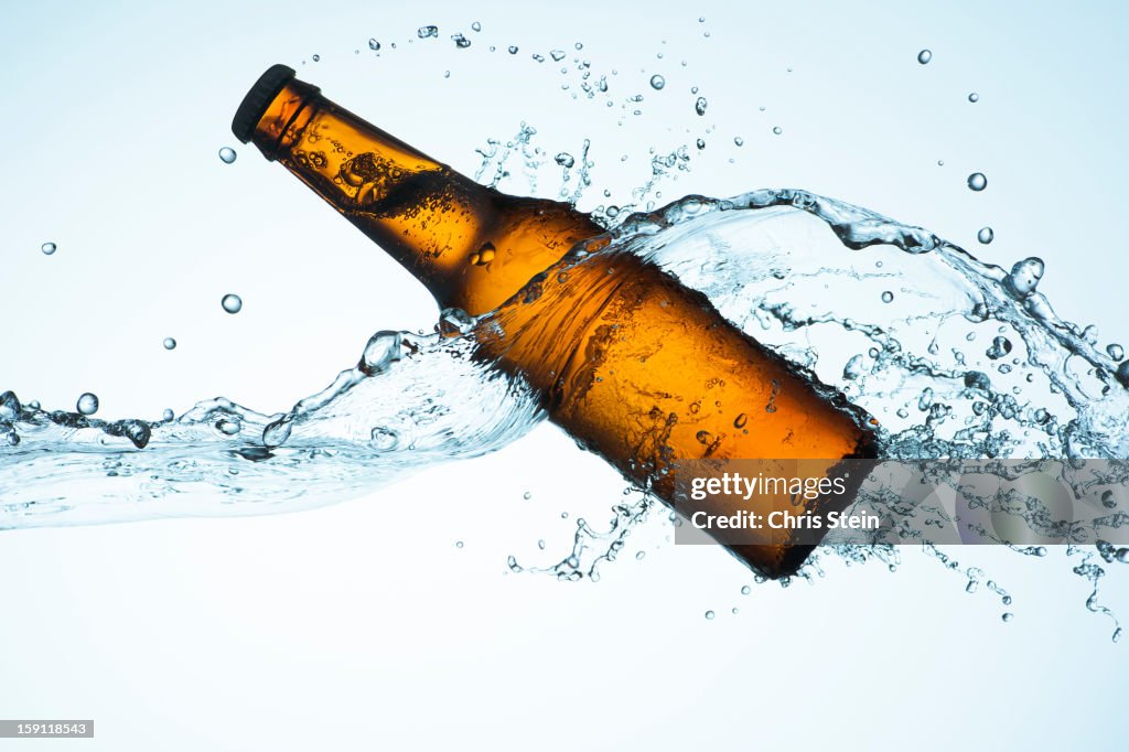 Big Splash with Beer Bottle