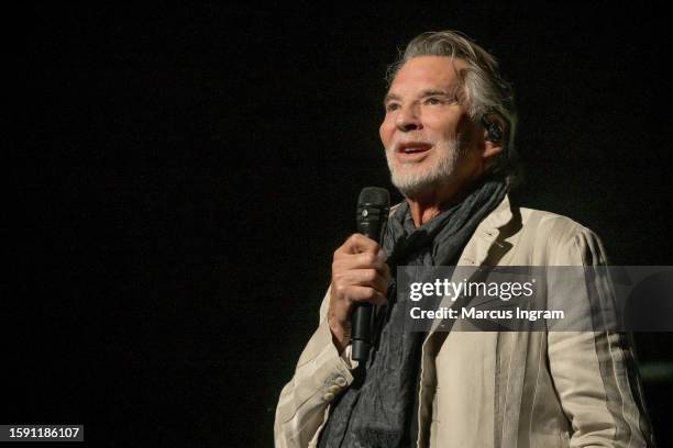 Kenny Loggins performs on stage in concert at Smart Financial Centre on August 03, 2023 in Sugar Land, Texas.