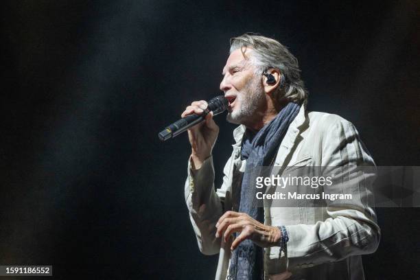 Kenny Loggins performs on stage in concert at Smart Financial Centre on August 03, 2023 in Sugar Land, Texas.