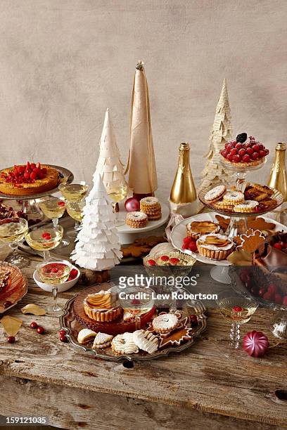 holiday table setting - dessert stock pictures, royalty-free photos & images