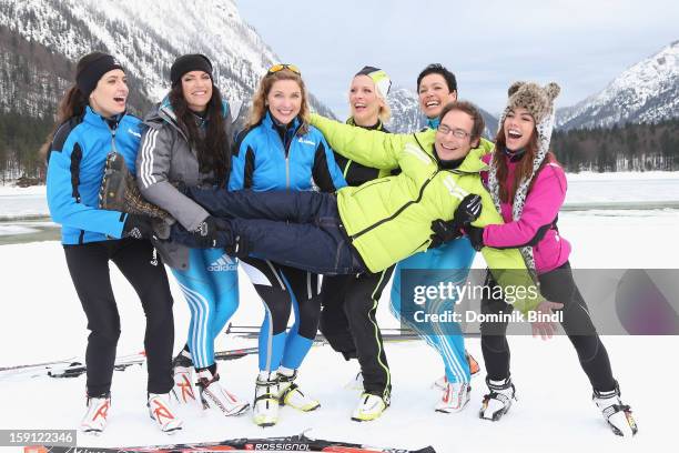 Linda Zervakis, Christine Neubauer, Susanne Paetzold, Eva Habermann,Sabine Spitz, Matthias Opdenhoevel and Fernanda Brandao attend the TV show Star...