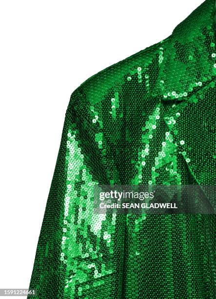 green entertainer jacket - veste à paillettes photos et images de collection