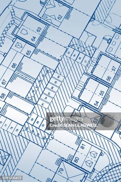 floor plan drawings - plattegrond stockfoto's en -beelden