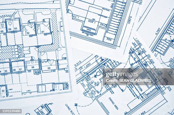 floor plans - cópia heliográfica imagens e fotografias de stock