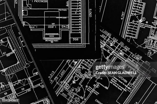 architectural room plans - cópia heliográfica imagens e fotografias de stock