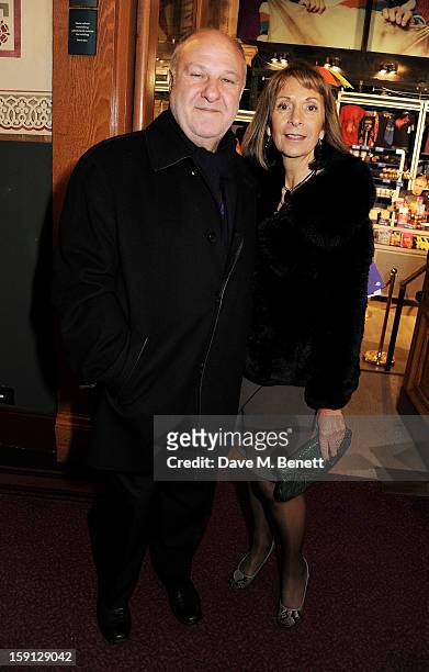 Harvey Goldsmith and Diana Goldsmith arrive at the opening night of Cirque Du Soleil's Kooza at Royal Albert Hall on January 8, 2013 in London,...