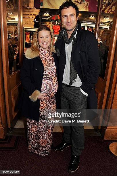 Joanna Page and James Thornton arrive at the opening night of Cirque Du Soleil's Kooza at Royal Albert Hall on January 8, 2013 in London, England.