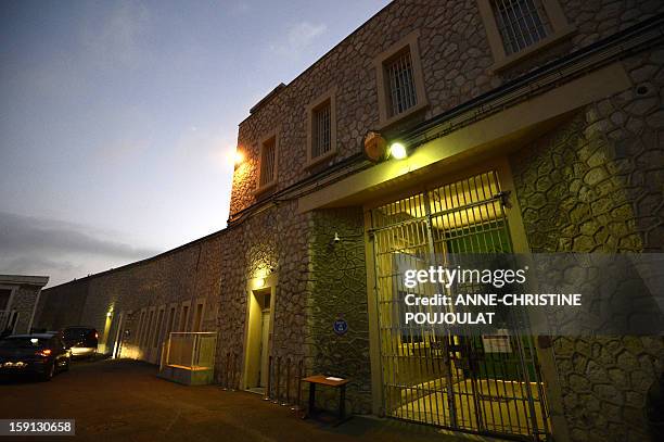 Picture shows a yard of the Baumettes prison in Marseille, southern France, on January 8, 2013. French Conseil d'Etat ordered last month a...