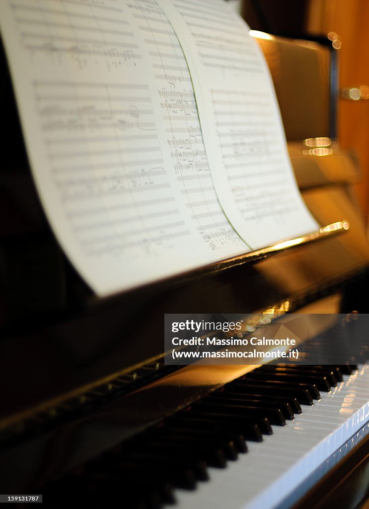 Score Keyboard Piano Keyboard With Musical Scores High-Res Stock Photo - Getty Images