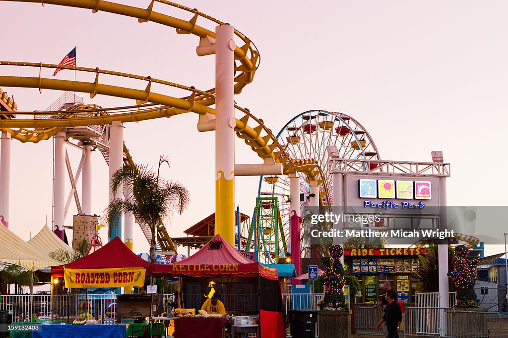 The Santa Monica Pier has a carnival like vibe