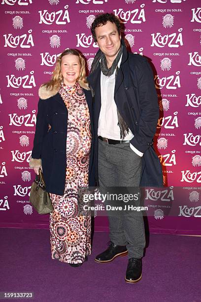 Joanna Page and James Thornton attend the opening night of Cirque Du Soleil's 'Kooza' at Royal Albert Hall on January 8, 2013 in London, England.