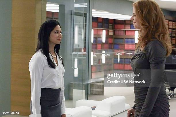 Blind Sided" Episode 211 -- Pictured: Aarti Mann as Maria, Sarah Rafferty as Donna --