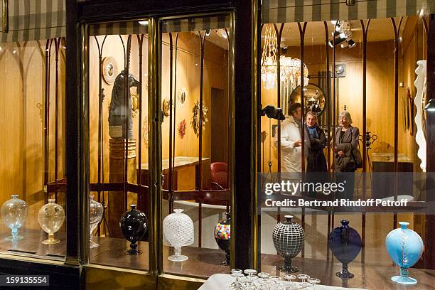 View of atmosphere during the 'Sorcieres' exhibition preview at Galerie Pierre Passebon on January 8, 2013 in Paris, France.