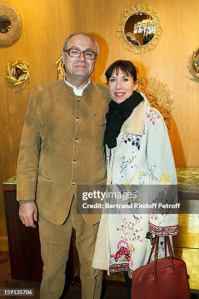 Philippe Rapin and Sylvie de Chiree attend the 'Sorcieres' exhibition preview at Galerie Pierre Passebon on January 8, 2013 in Paris, France.
