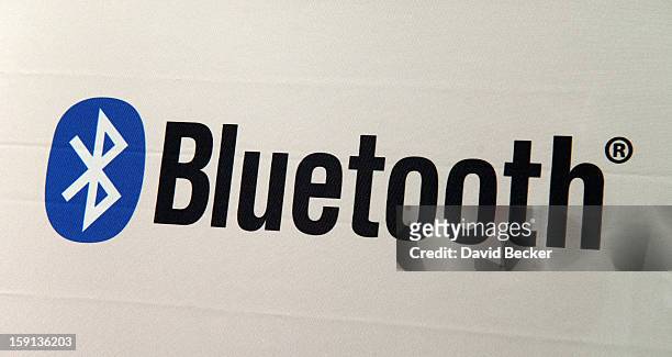 Bluetooth logo is seen at the 2013 International CES at the Las Vegas Convention Center on January 8, 2013 in Las Vegas, Nevada. CES, the world's...