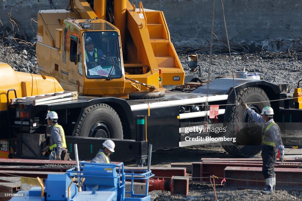 Images Of Construction Sites As Japan Compiles Economic Stimulus Package