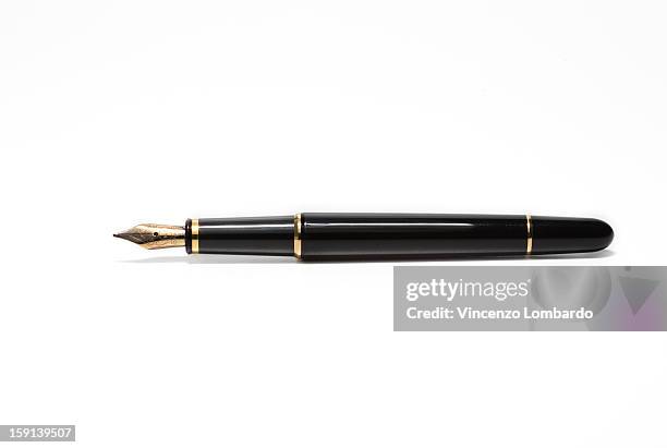 fountain pen on a white background - fountain pen stock pictures, royalty-free photos & images