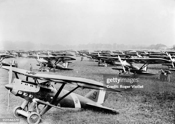 World War I, An airfield with Nieuport airplanes.