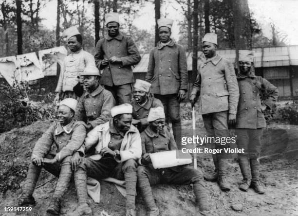 World War One, Senegalese skirmishers at rest.