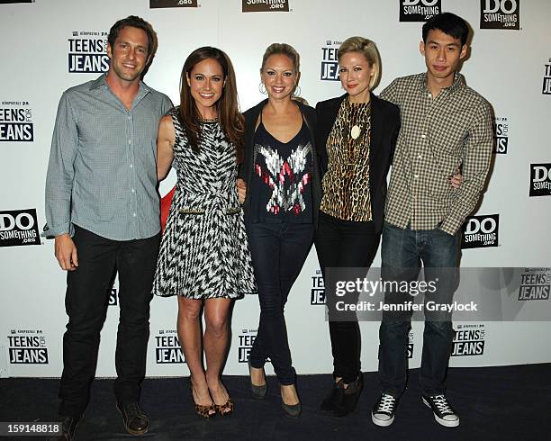 Cast of Awkward Mike Faiola, Nikki Deloach , Desi Lydic, Barret Swatek and Kelly Sry attend the 6th Annual Teens for Jeans Campaign Party held at...