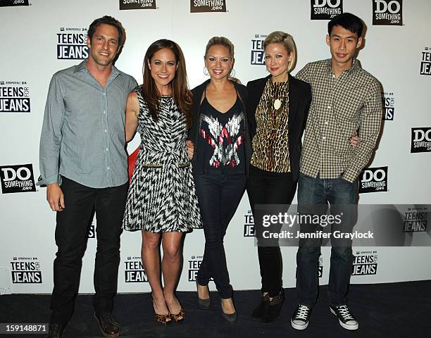 Cast of Awkward Mike Faiola, Nikki Deloach , Desi Lydic, Barret Swatek and Kelly Sry attend the 6th Annual Teens for Jeans Campaign Party held at...