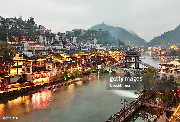 old chinese village - hunan province stock pictures, royalty-free photos & images