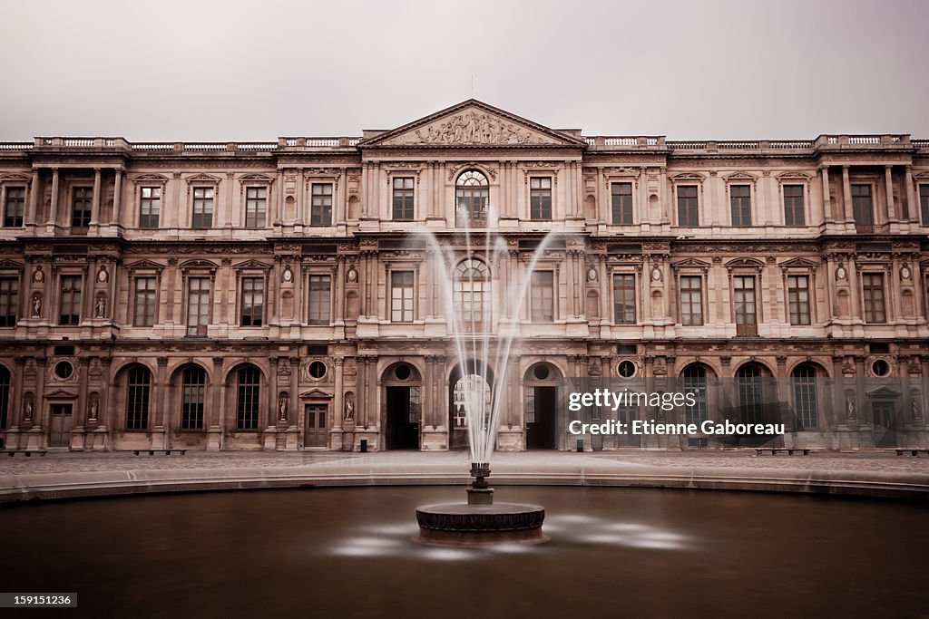 Cour Carré Fountain and Monuments near Le Louvre