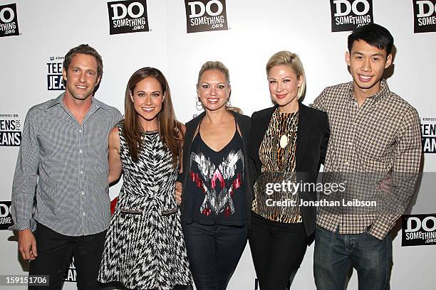 Mike Faiola, Nikki Deloach, Barret Swatek, Desi Lydic and Kelly Sry attend the Aeropostale, Inc. And DoSomething.org's 6th Annual "Teens For Jeans"...