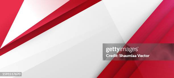 modern red and white abstract background with 3d overlap layer and paper cut art style design - singapore national flag stock illustrations