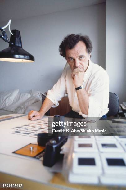 Portrait of photographer Bert Stern at his office, New York City, United States, 1984.