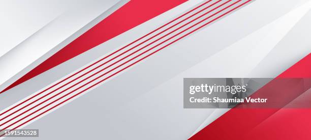 modern red and white abstract background with 3d overlap layer and paper cut art style design - singapore national flag stock illustrations